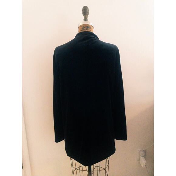 Vero Moda Black Velvet Oversized Open Front Blazer Size Large - Picture 2 of 4